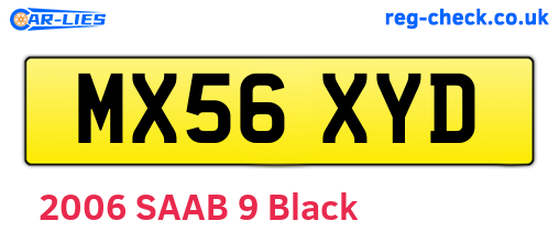 MX56XYD are the vehicle registration plates.