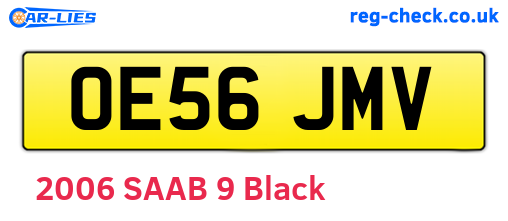 OE56JMV are the vehicle registration plates.