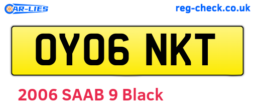 OY06NKT are the vehicle registration plates.