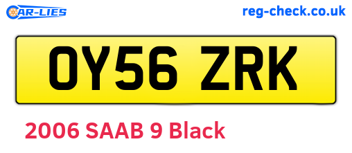 OY56ZRK are the vehicle registration plates.