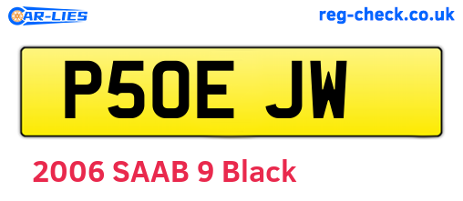 P50EJW are the vehicle registration plates.