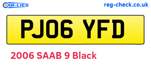 PJ06YFD are the vehicle registration plates.