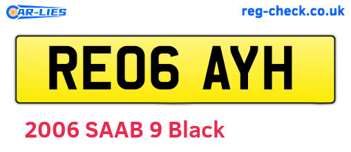 RE06AYH are the vehicle registration plates.