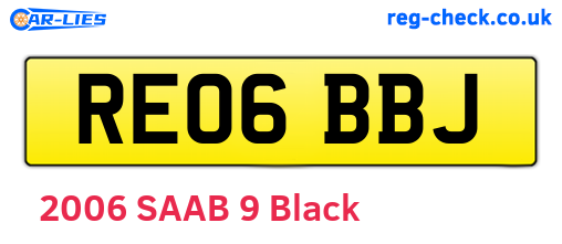 RE06BBJ are the vehicle registration plates.