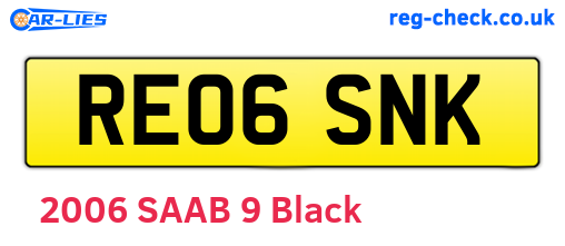 RE06SNK are the vehicle registration plates.
