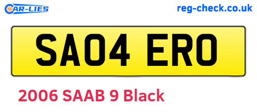 SA04ERO are the vehicle registration plates.
