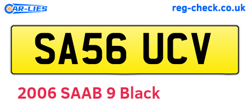 SA56UCV are the vehicle registration plates.