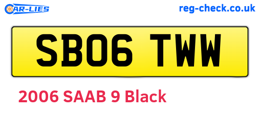 SB06TWW are the vehicle registration plates.