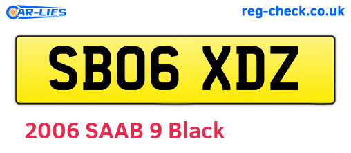 SB06XDZ are the vehicle registration plates.