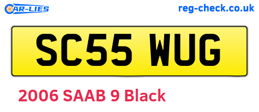 SC55WUG are the vehicle registration plates.