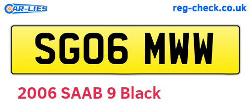 SG06MWW are the vehicle registration plates.