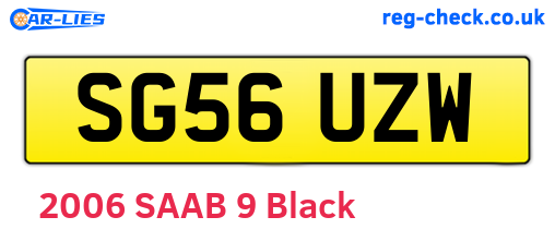 SG56UZW are the vehicle registration plates.