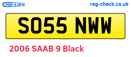 SO55NWW are the vehicle registration plates.