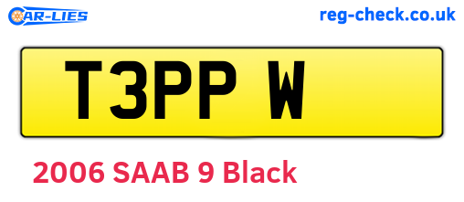 T3PPW are the vehicle registration plates.