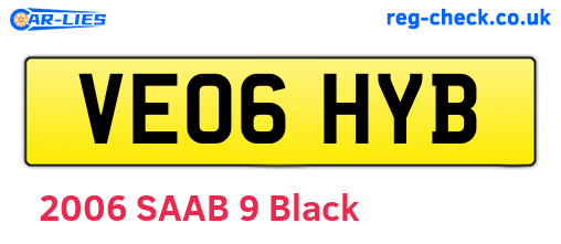 VE06HYB are the vehicle registration plates.