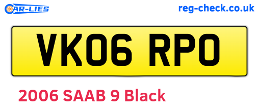 VK06RPO are the vehicle registration plates.
