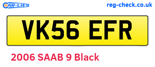 VK56EFR are the vehicle registration plates.