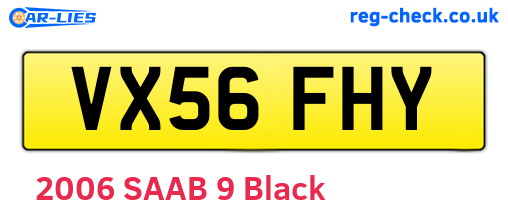 VX56FHY are the vehicle registration plates.