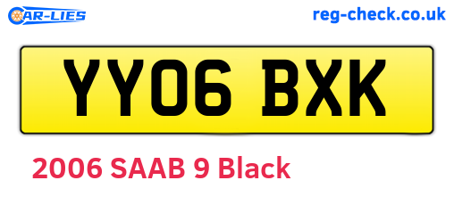 YY06BXK are the vehicle registration plates.