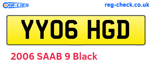 YY06HGD are the vehicle registration plates.