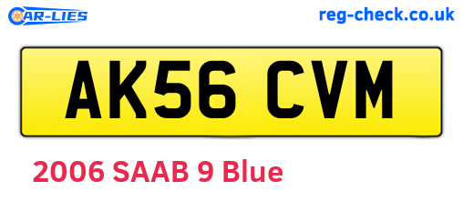 AK56CVM are the vehicle registration plates.