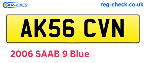 AK56CVN are the vehicle registration plates.