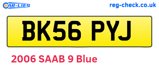 BK56PYJ are the vehicle registration plates.
