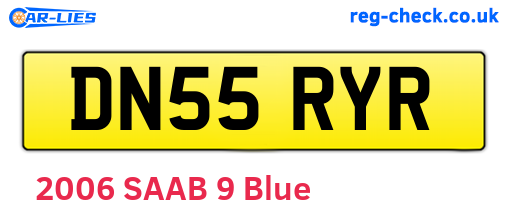 DN55RYR are the vehicle registration plates.