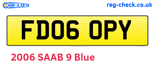 FD06OPY are the vehicle registration plates.