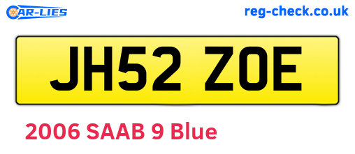 JH52ZOE are the vehicle registration plates.
