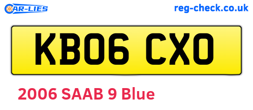 KB06CXO are the vehicle registration plates.