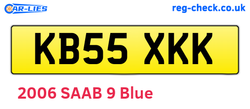 KB55XKK are the vehicle registration plates.