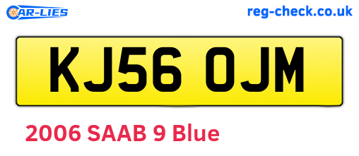 KJ56OJM are the vehicle registration plates.