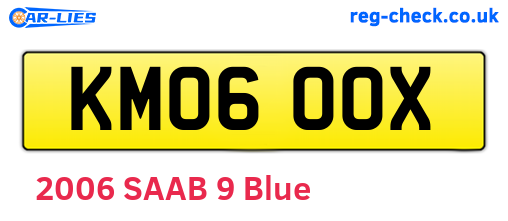 KM06OOX are the vehicle registration plates.