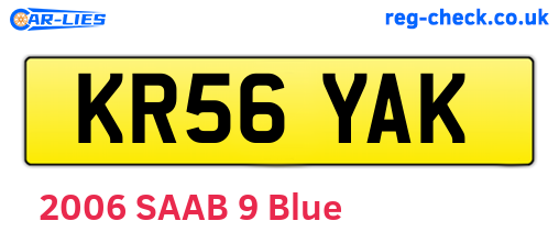 KR56YAK are the vehicle registration plates.