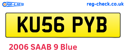 KU56PYB are the vehicle registration plates.