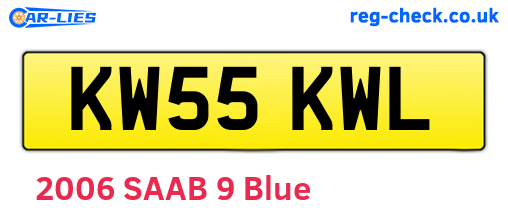 KW55KWL are the vehicle registration plates.