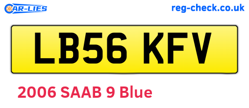 LB56KFV are the vehicle registration plates.