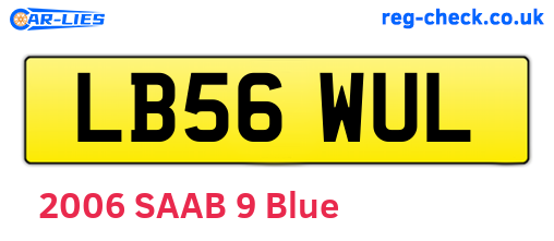 LB56WUL are the vehicle registration plates.