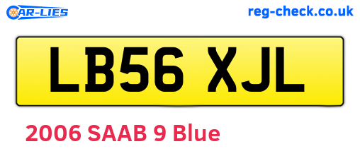 LB56XJL are the vehicle registration plates.