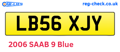 LB56XJY are the vehicle registration plates.