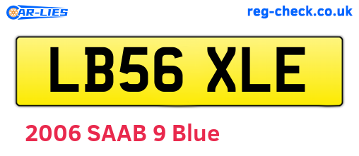 LB56XLE are the vehicle registration plates.