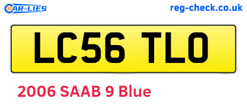 LC56TLO are the vehicle registration plates.
