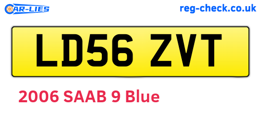 LD56ZVT are the vehicle registration plates.