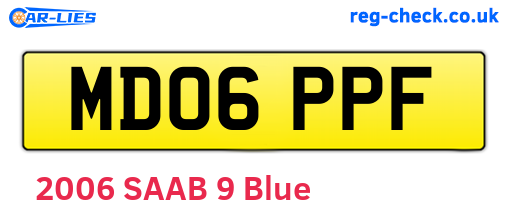 MD06PPF are the vehicle registration plates.