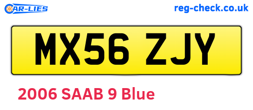 MX56ZJY are the vehicle registration plates.
