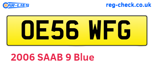 OE56WFG are the vehicle registration plates.