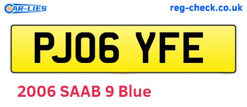 PJ06YFE are the vehicle registration plates.