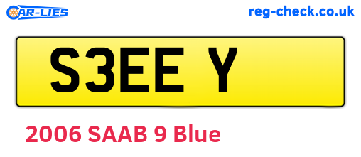 S3EEY are the vehicle registration plates.