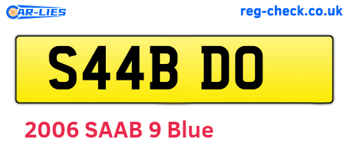 S44BDO are the vehicle registration plates.